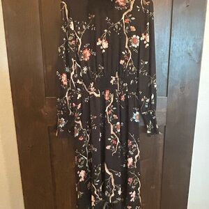 Nanette Lepore Black Asymmetrical Bell Sleeve Sundress